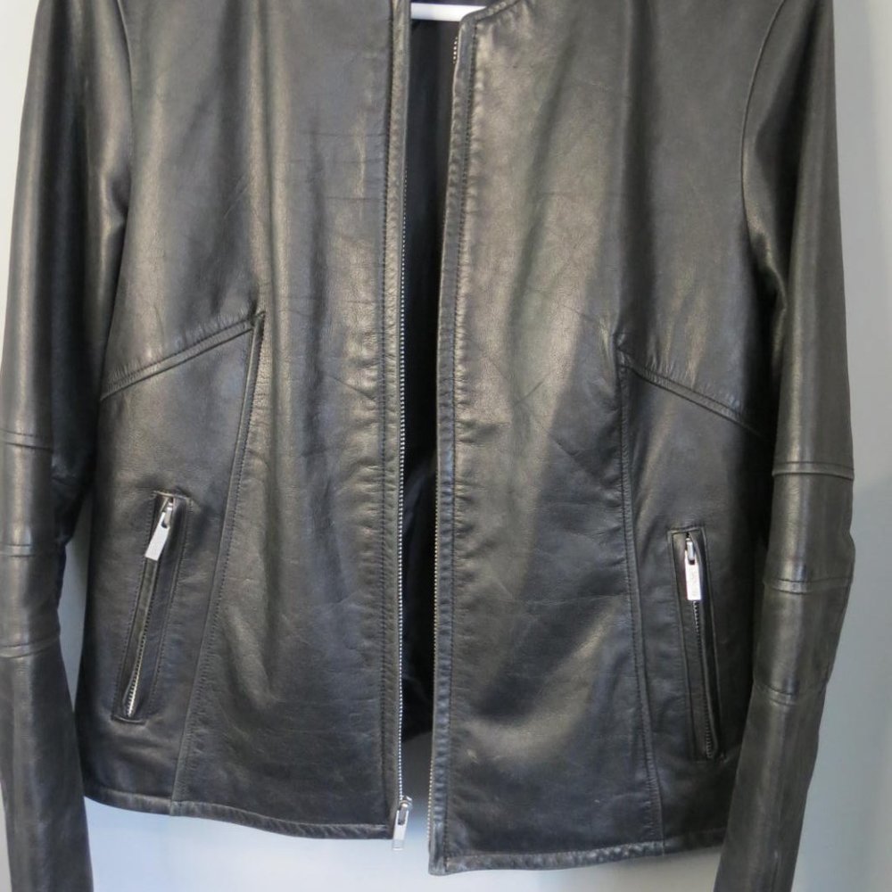 LEVI'S - VINTAGE - 1990'S STA-PREST LEATHER JACKET - SIZE MED - Picture 8 of 13